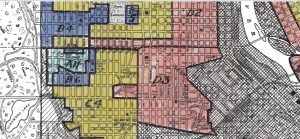 close up version of red lining map from HOLC, north side